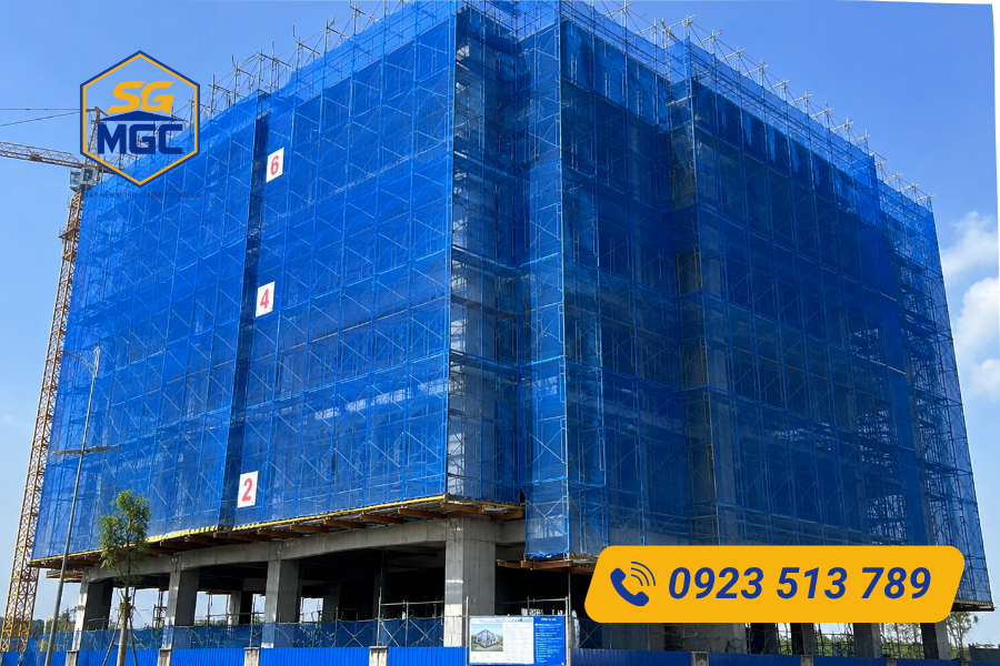 Đặc điểm nổi bật của lưới chắn bụi công trình màu xanh dương