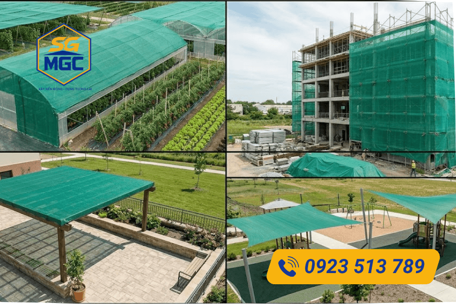 Ứng dụng của lưới bao che màu xanh lá